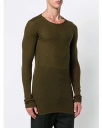 Pull à col rond olive Rick Owens