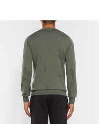 Pull à col rond olive Alexander McQueen