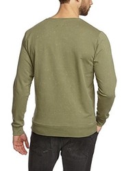 Pull à col rond olive Solid