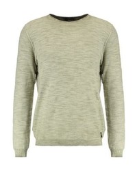 Pull à col rond olive Solid