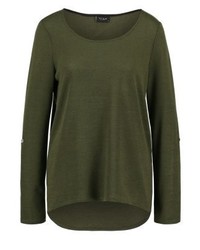 Pull à col rond olive Vila