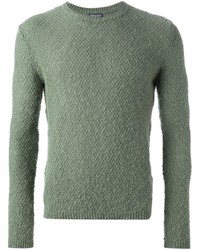 Pull à col rond olive Woolrich