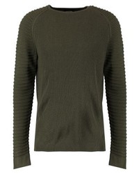 Pull à col rond olive YOURTURN