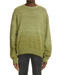 Pull à col rond ombre olive