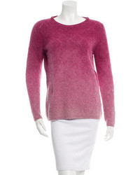 Pull à col rond ombre rose