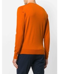 Pull à col rond orange John Smedley