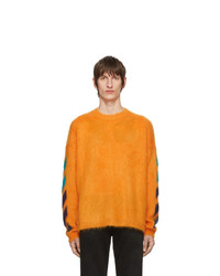 Pull à col rond orange Off-White