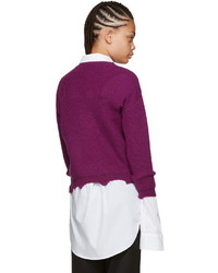 Pull à col rond pourpre foncé Raf Simons