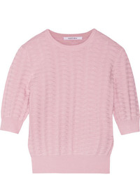 Pull à col rond rose Carven