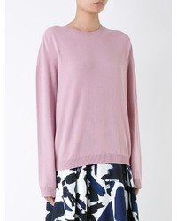 Pull à col rond rose Jil Sander