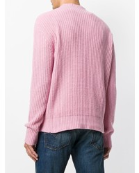 Pull à col rond rose MSGM