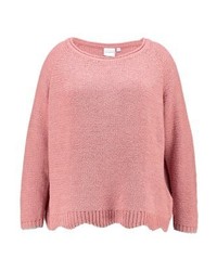 Pull à col rond rose Junarose
