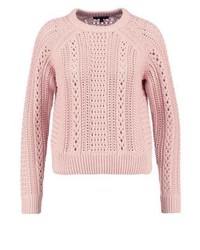 Pull à col rond rose New Look