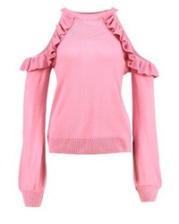 Pull à col rond rose River Island