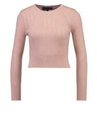 Pull à col rond rose Topshop