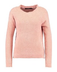 Pull à col rond rose Vero Moda