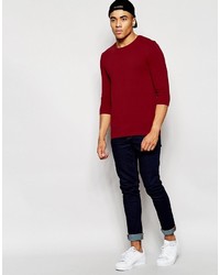 Pull à col rond rouge Asos