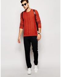 Pull à col rond rouge Asos