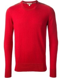 Pull à col rond rouge Burberry
