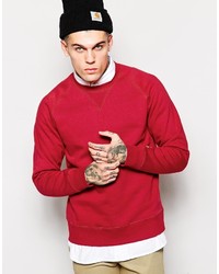 Pull à col rond rouge Carhartt