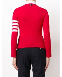 Pull à col rond rouge Thom Browne