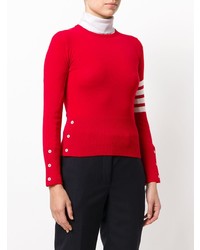 Pull à col rond rouge Thom Browne