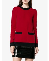Pull à col rond rouge Gucci
