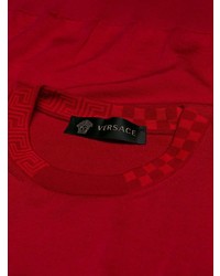Pull à col rond rouge Versace