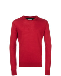 Pull à col rond rouge DSQUARED2