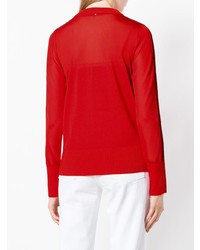 Pull à col rond rouge Sportmax