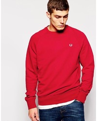 Pull à col rond rouge Fred Perry