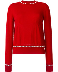 Pull à col rond rouge Givenchy