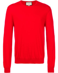 Pull à col rond rouge Gucci