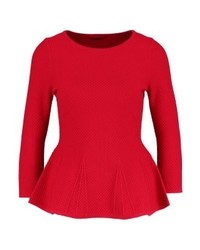 Pull à col rond rouge Hugo Boss