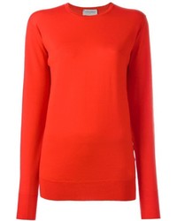 Pull à col rond rouge John Smedley