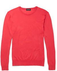 Pull à col rond rouge John Smedley