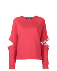 Pull à col rond rouge Karl Lagerfeld