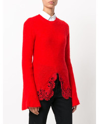 Pull à col rond rouge Givenchy