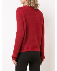 Pull à col rond rouge Helmut Lang