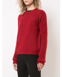 Pull à col rond rouge Helmut Lang
