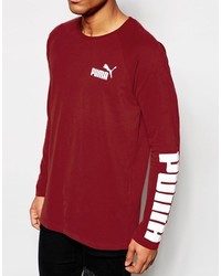 Pull à col rond rouge Puma