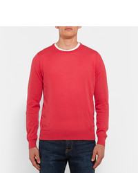 Pull à col rond rouge John Smedley