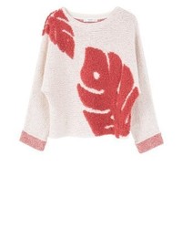 Pull à col rond rouge Mango
