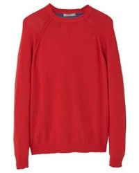 Pull à col rond rouge Mango