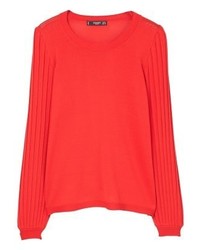 Pull à col rond rouge Mango