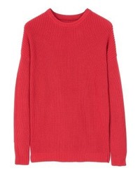 Pull à col rond rouge Mango