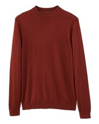 Pull à col rond rouge Mango