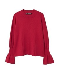 Pull à col rond rouge Mango