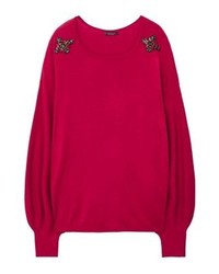 Pull à col rond rouge Mango