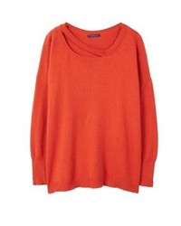Pull à col rond rouge Mango
